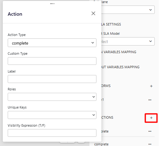 Action Configuration Dialog