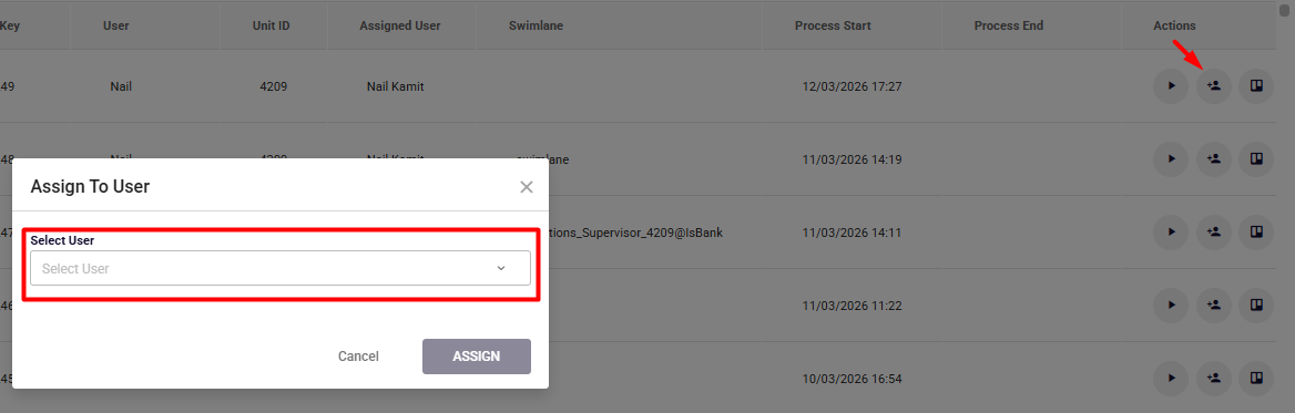 Assign To User Dialog