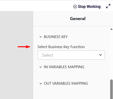 Business Key Function Selection