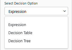Select Decision Option Dropdown