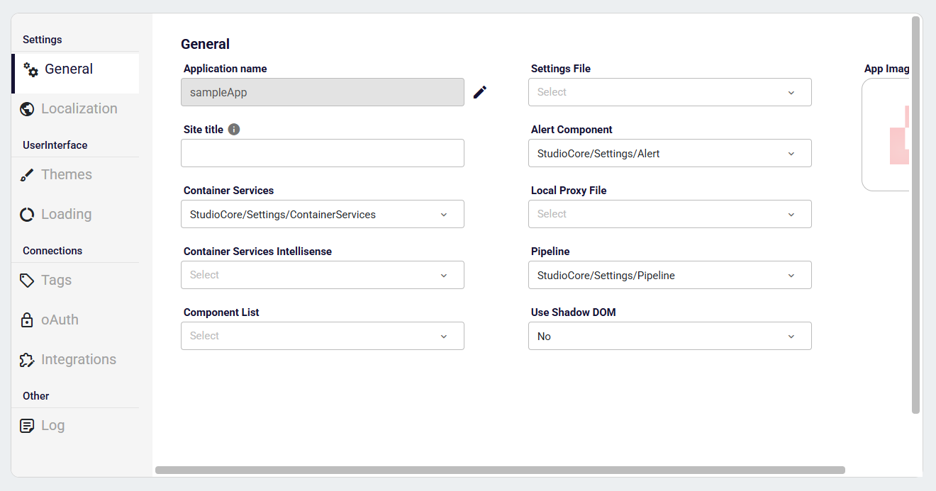 General Settings Panel
