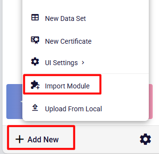 Import Module Menu