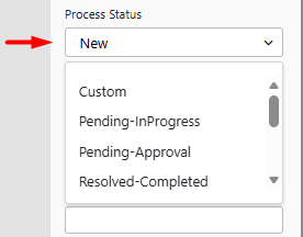 Process Status Dropdown