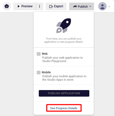 Publish Application Dialog