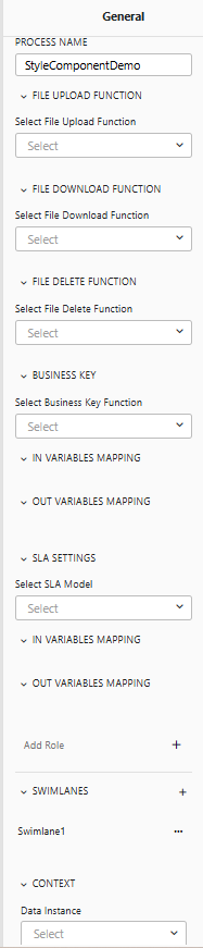 Workflow properties panel